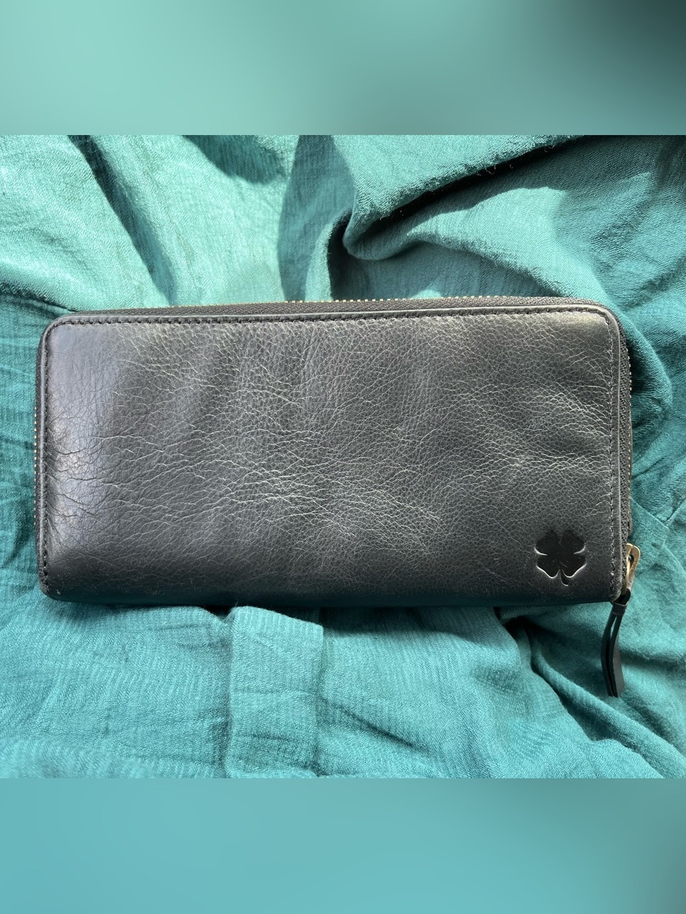 Lucky Brand Black Leather Zip Wallet